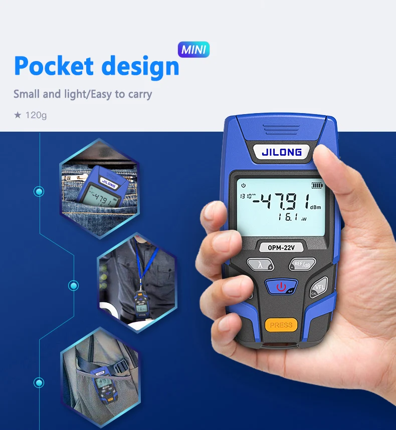 OPM-22 OPM Build-in LED With 7 Wavelengths Power Meter, Fiber Optic Power Meter -70~+6dbm with 10mw VFL