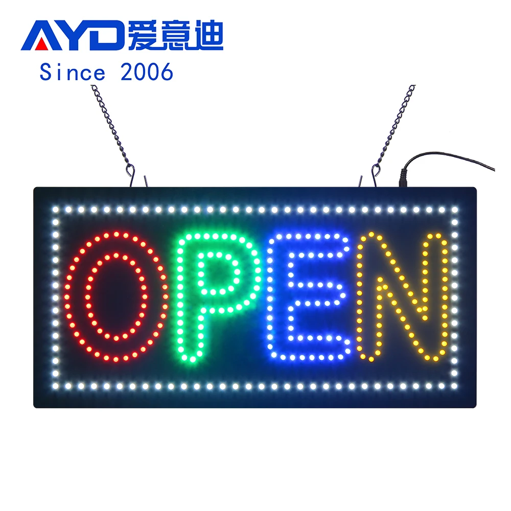 9x19 Inch LED Open Sign - High Bright Animated Light Sign