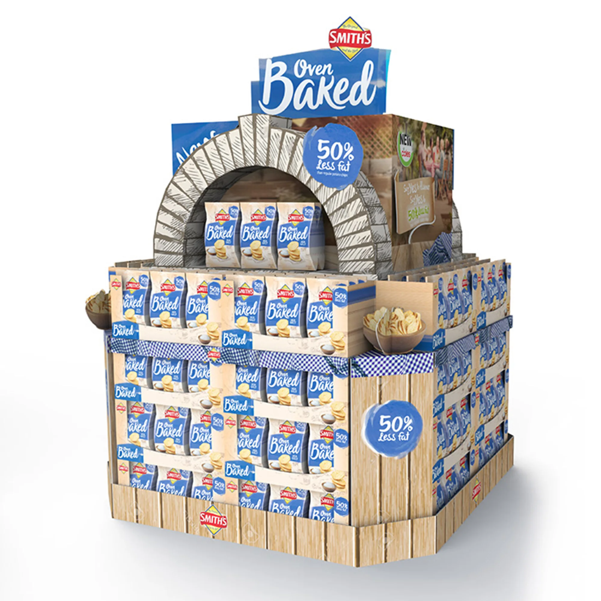 Custom 1 2 3 1/4 Sided Retail Pdq Pallet Cardboard Stand High Quality Drinks Quarter Corrugated Cardboard Pallet Display