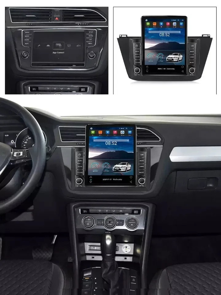 Tesla Android 13 8+128G Car Stereo Player for VW Tiguan 2016 2017 2018 Car Dvd Player DSP RDS AM FM GPS BT Radio Android