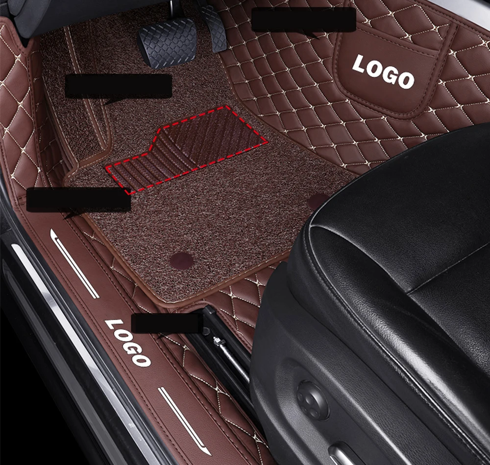 All Weather Custom Anti slip 7D 5D Waterproof Car Carpet Floor Foot Mats 4 Pieces  Luxury EVA Leather PVC Coil Universal Car Mat