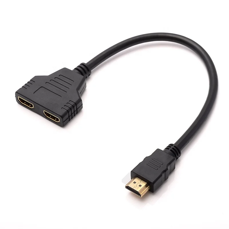 Divisor HDMI en salidas HD MI macho a cable adaptador doble