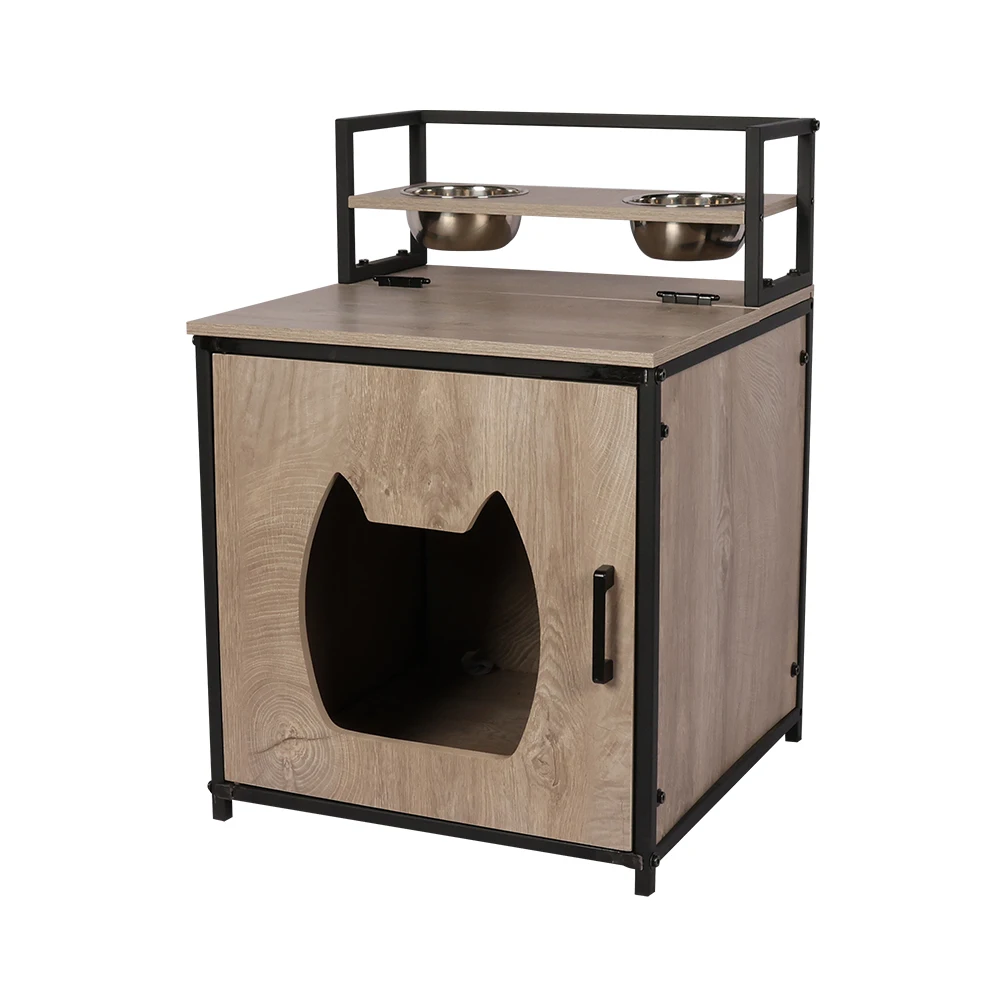 Indoor Cat Litter Box With Feeder Buy Cat Litter Box Enclosure,Indoor