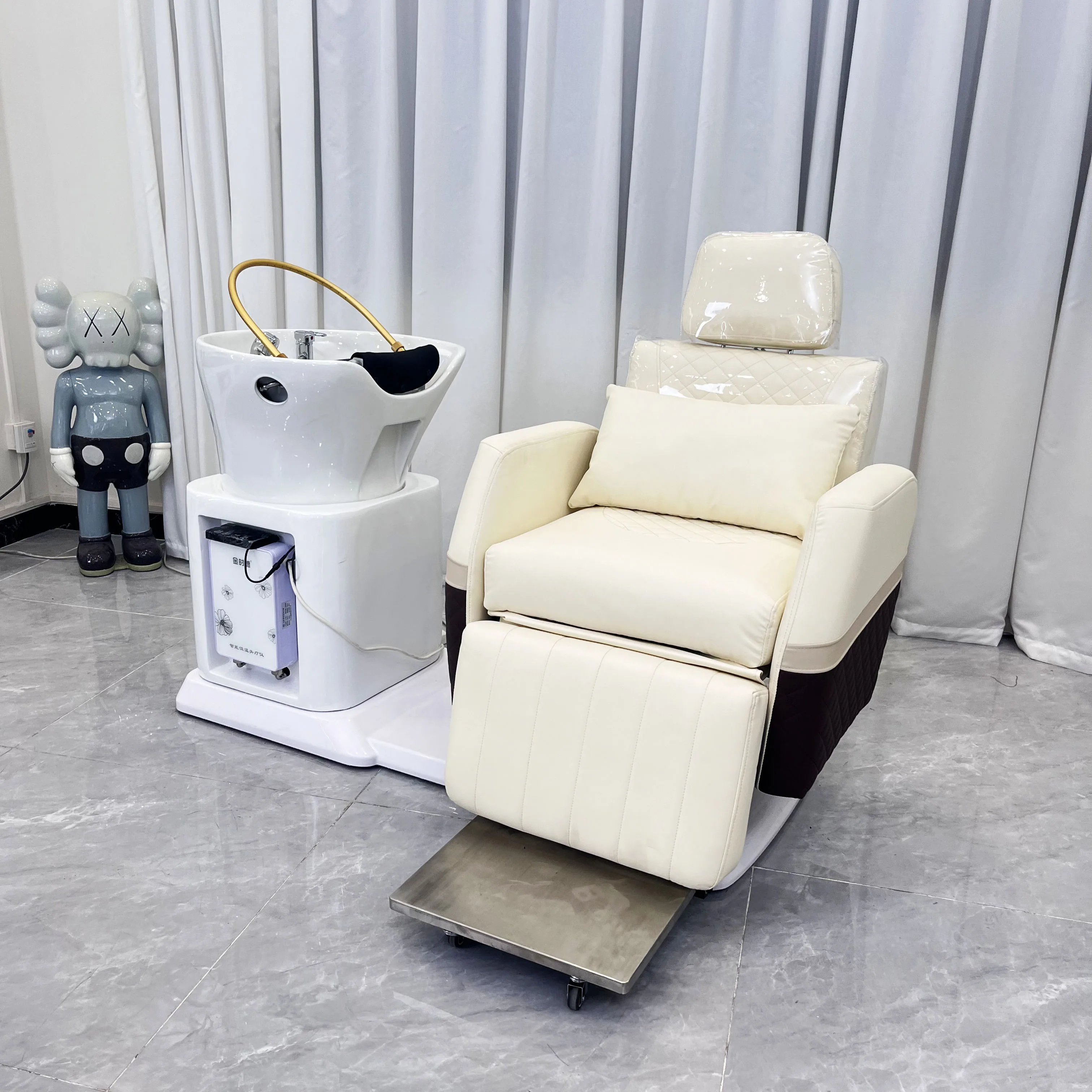 Hair Washing Salon Electric Adjustable Shampoo Bowl Chair Rotated ...