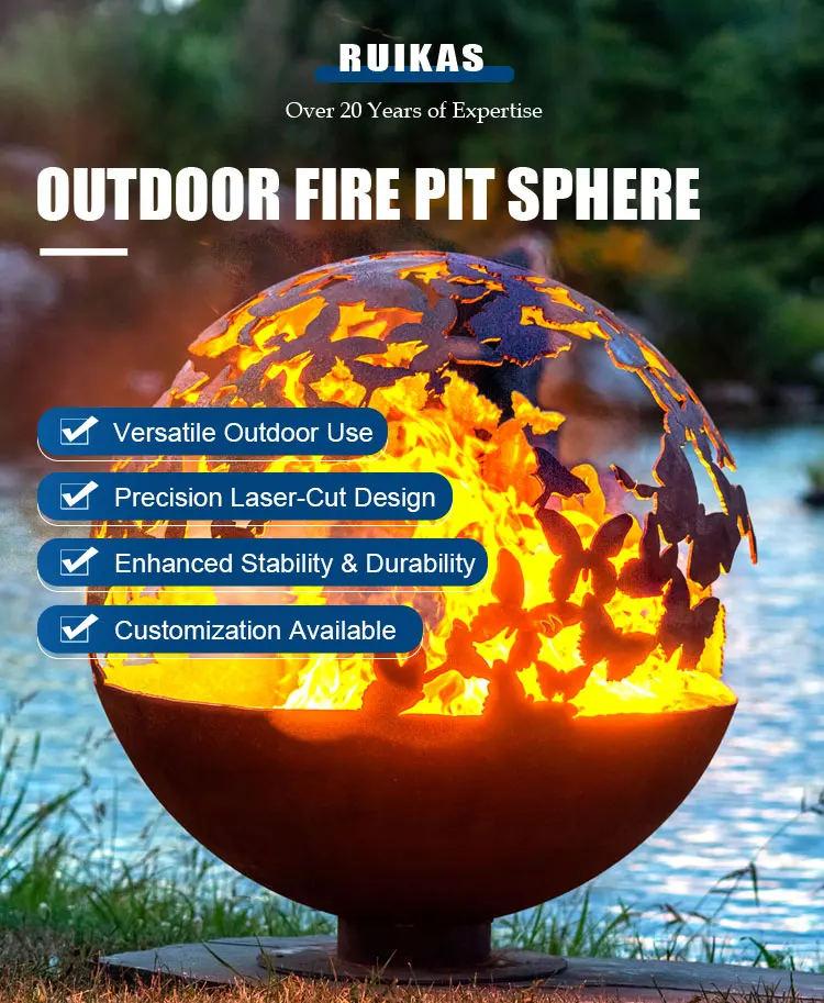 Rusty Metal Outdoor Sphere Corten Steel Fire Ball - Buy Iron Fire Pit ...