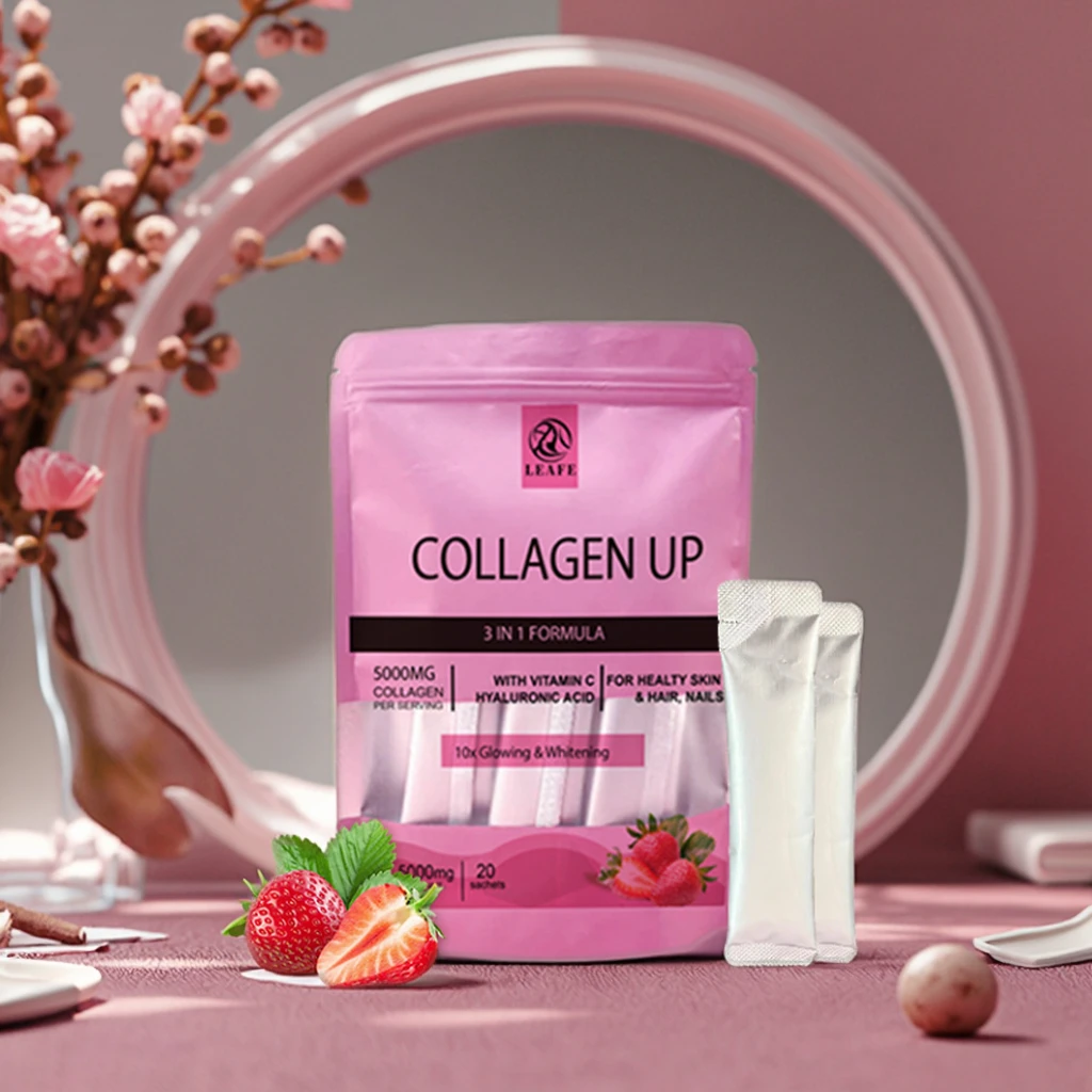 Premium Powder Halal Vegan Collagen Peptide Drink Vitamin C Whitening Marine Collagen Drinking Powder for Skin