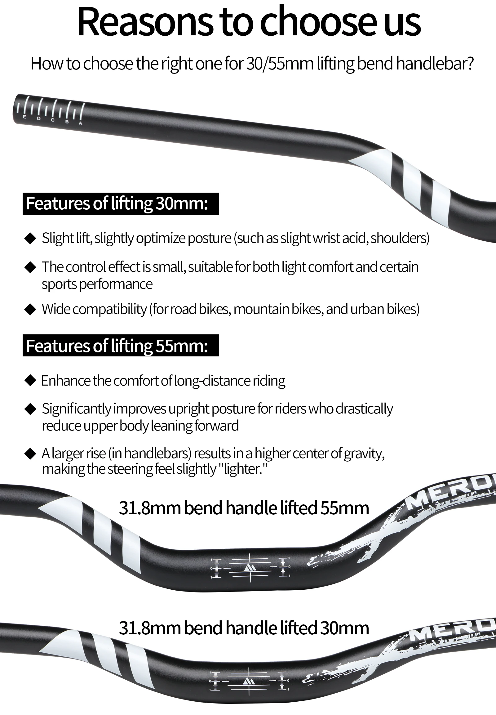 Aluminum Alloy Mountain Bike Handlebar with Swallow Handle 31.8*780mm/720mm Lifting Speed Cross-Country Mtb Handle Bar