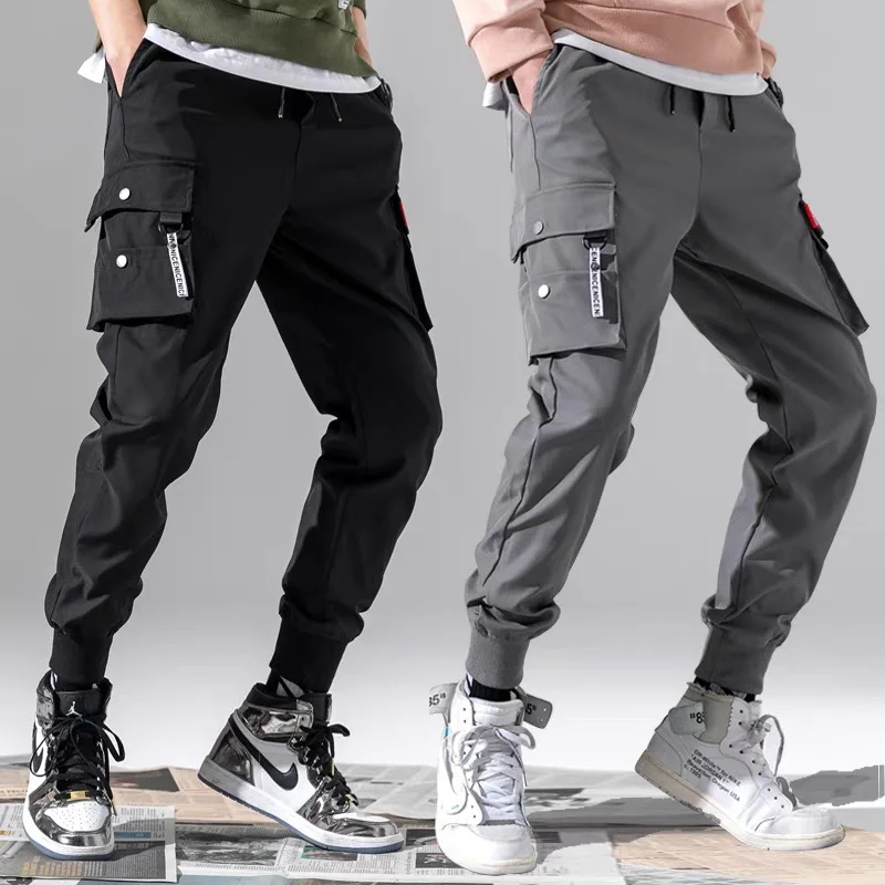 Summer Slim Trend Bunched Feet Cargo Pants Men's Loose Casual Pants Multi-pocket Pants