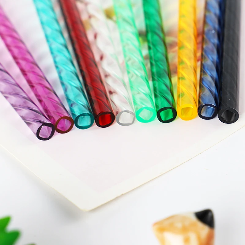 petg threaded blingbling colorful drinking straw