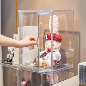 Extra Large Transparent PET Plastic Blind Box Storage Cabinet Dustproof Display Stand for Figurines for Toy Storage