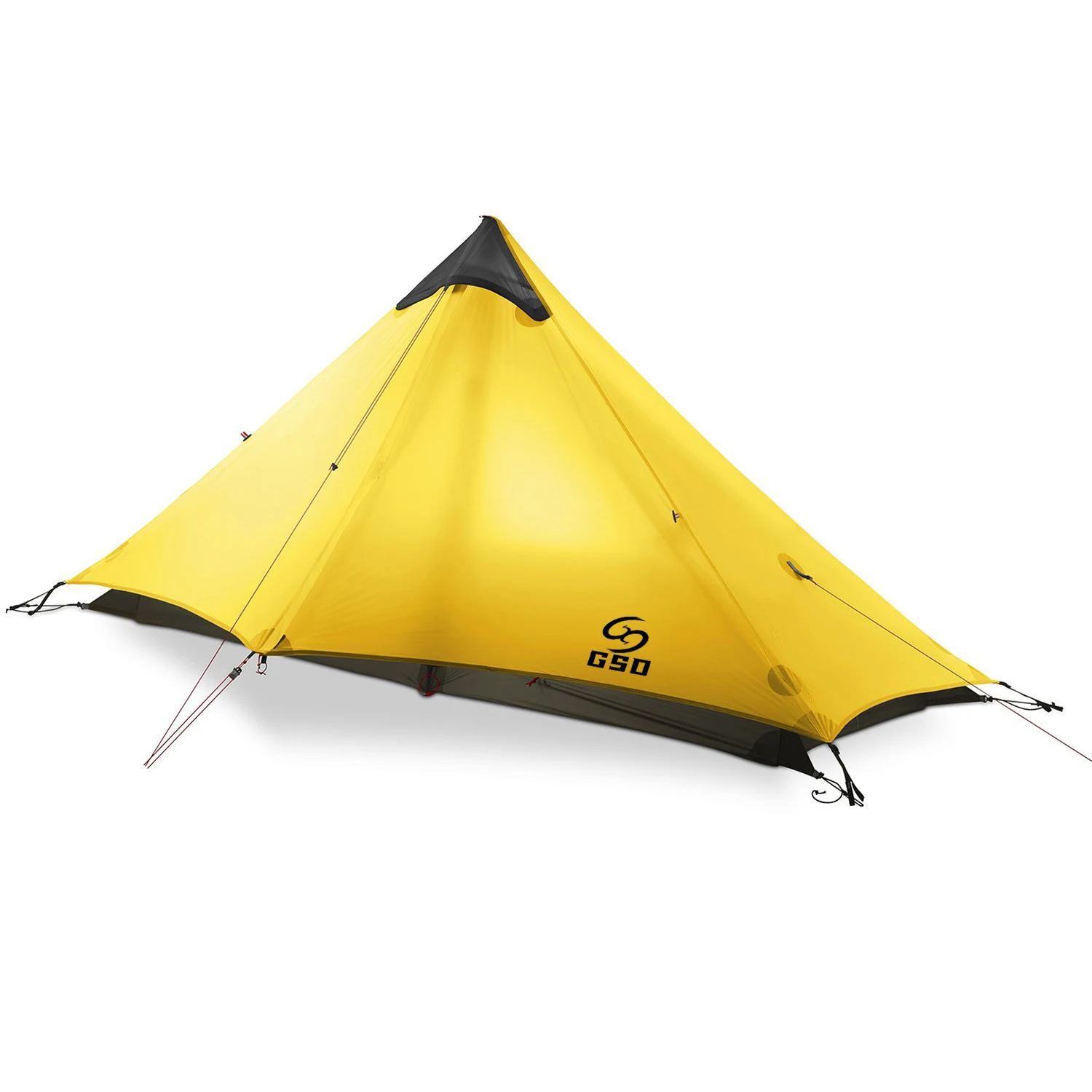 GodsWord One Person Nylon Silicon Ultralight Tent With Trekking Stick Support Outdoor All Season Hiking Backpacking Pyramid Tent