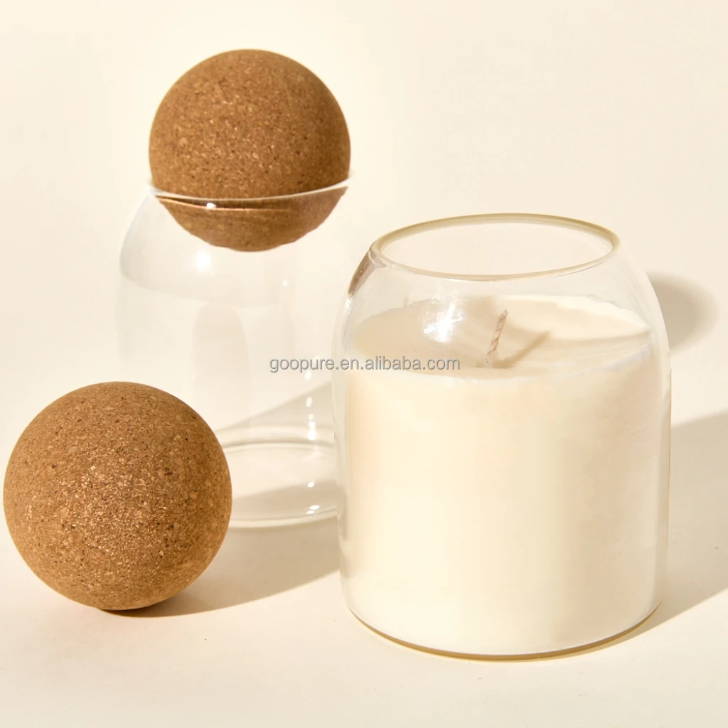 Handmade Glass Candle Jar 500ml - Heat Resistant, Round Design with ...