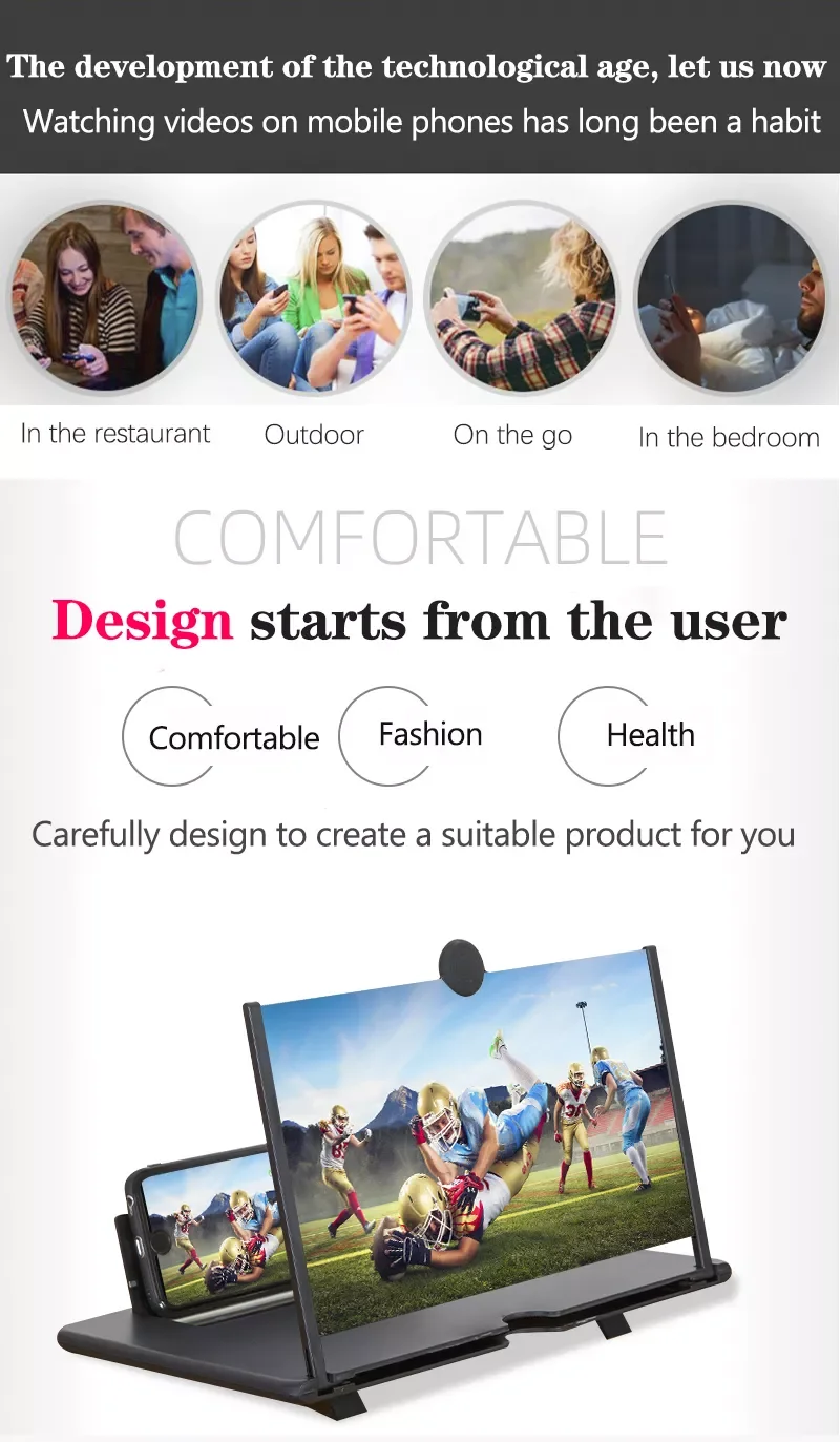 High Quality Phone Screen Magnifier New Pull Our High Definition 10/12