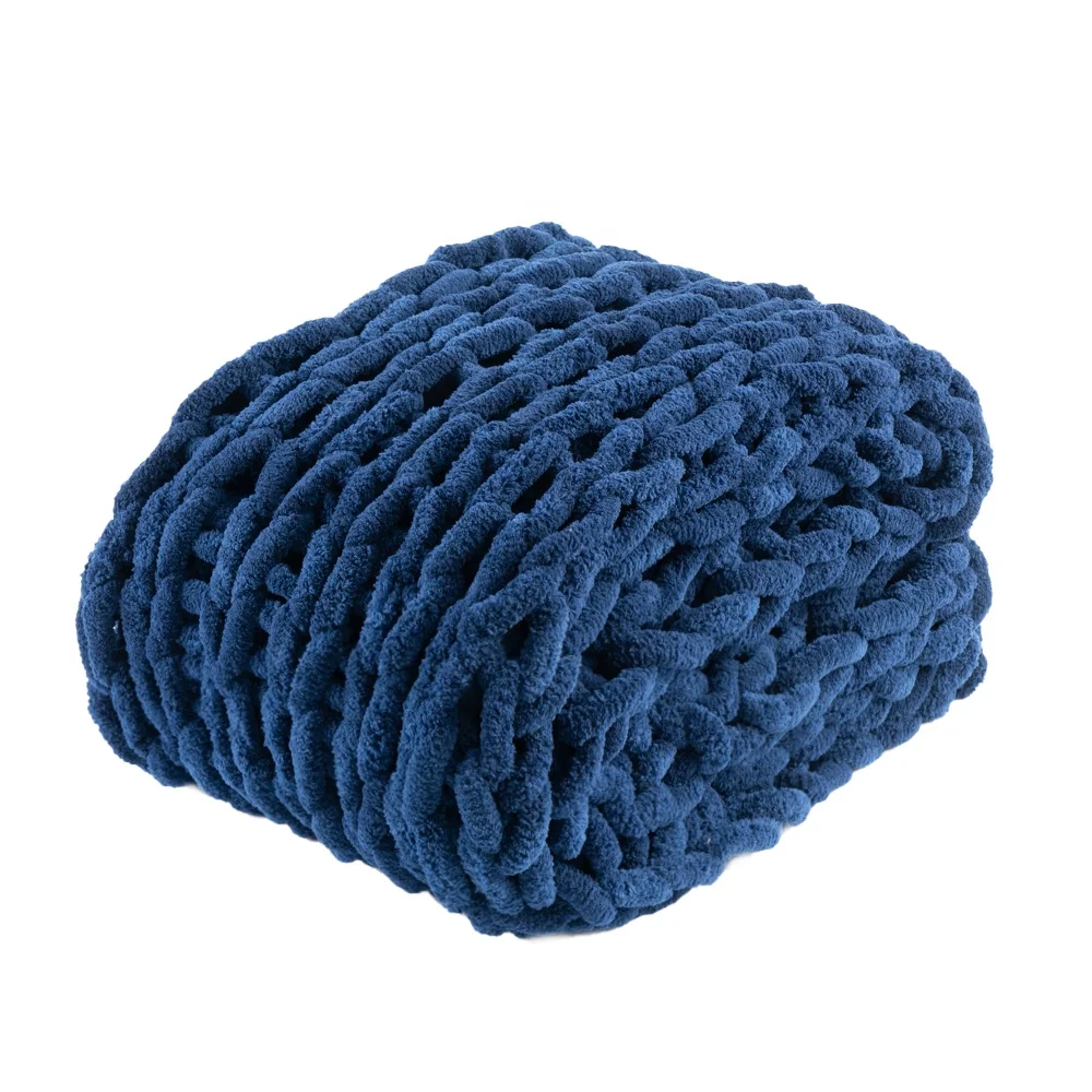 Chunky Knit Blanket - Super Soft, No Shedding, Luxurious