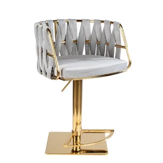 Factory Direct Price Modern Design Adjustable Height Swivel Counter Chair Hotel Restaurant Bar Stool With Rope Seat Commercial