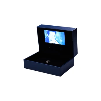 Custom design 7 inch display video box brochure lcd video jewelry packaging for wedding business gift invitation brand