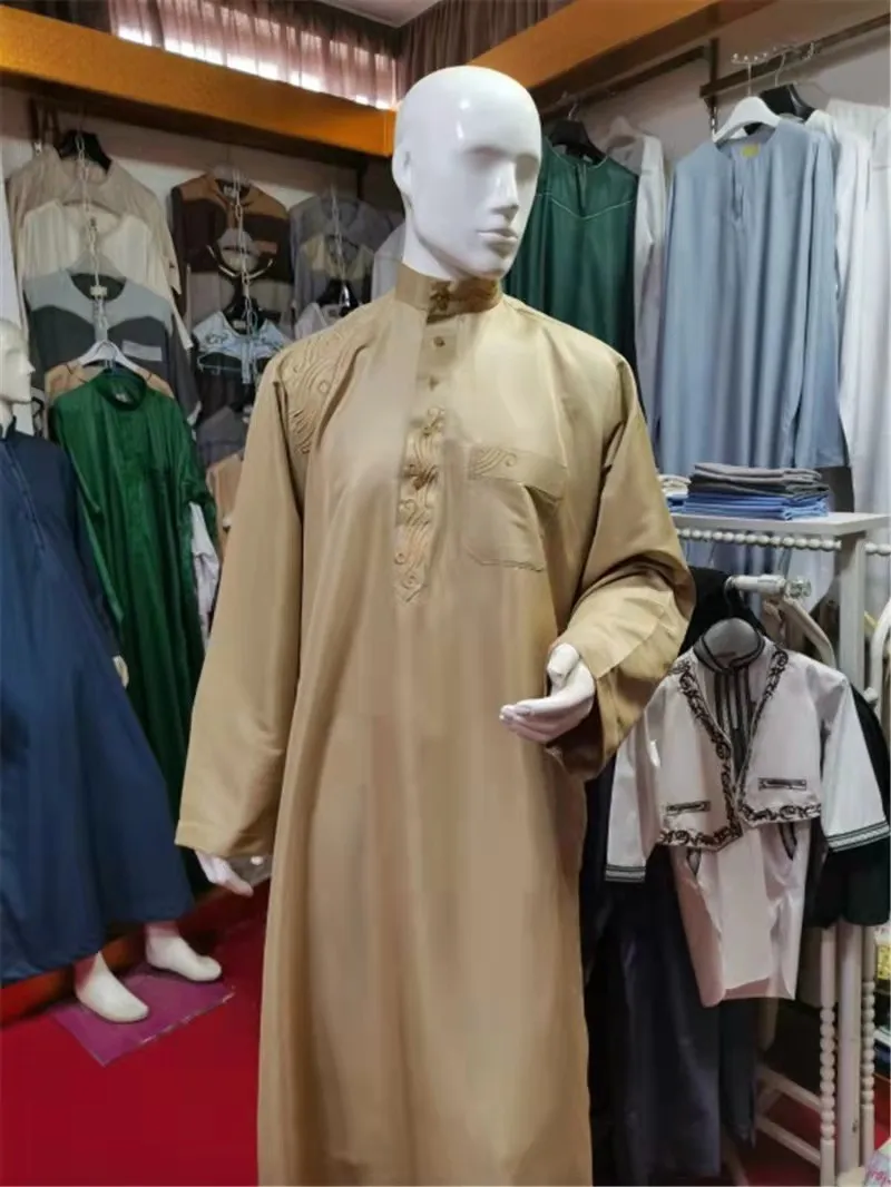 2023 Middle East Men Muslim Robes Dubai Kaftan Islamic Clothing Arab ...