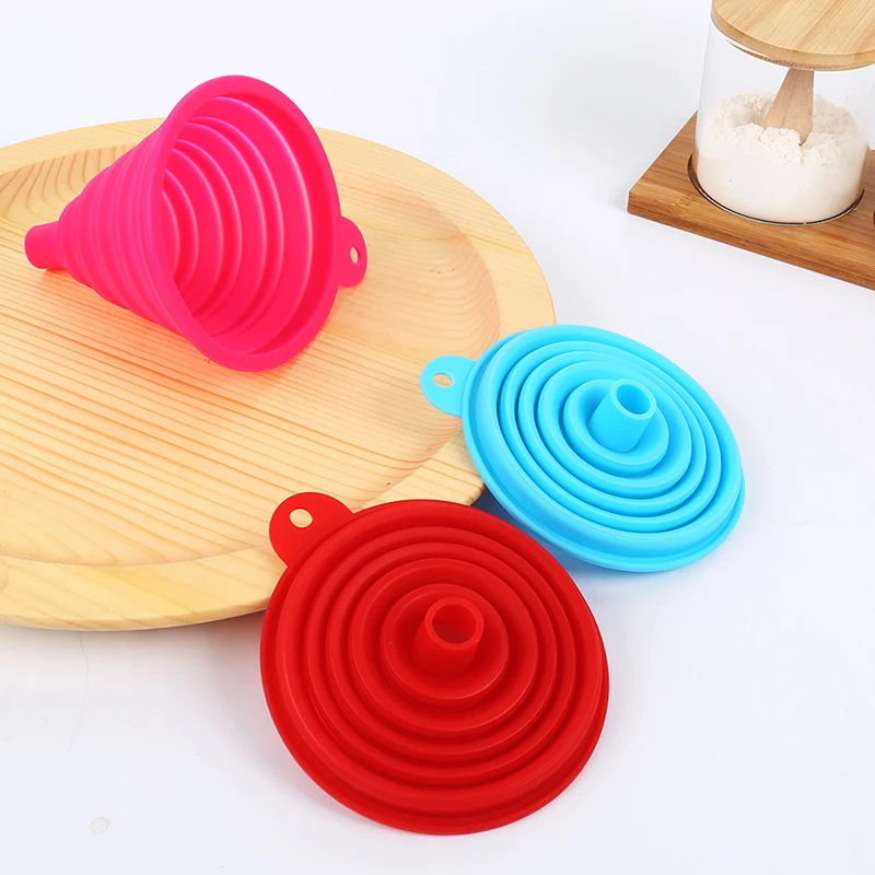 4pc Collapsible Silicone Funnel Set For Filling Bottles | Large & Small