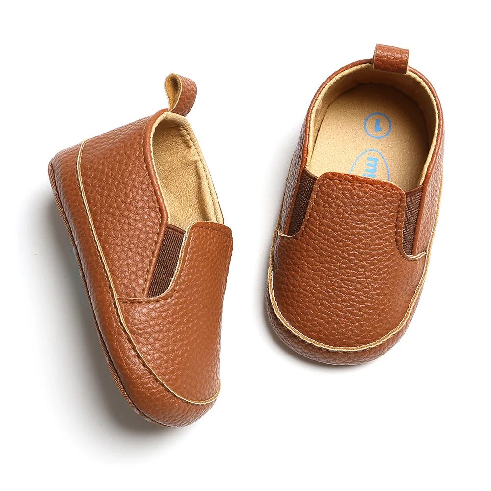 wholesale soft sole PU leather Slip-on  toddler baby casual shoes unisex