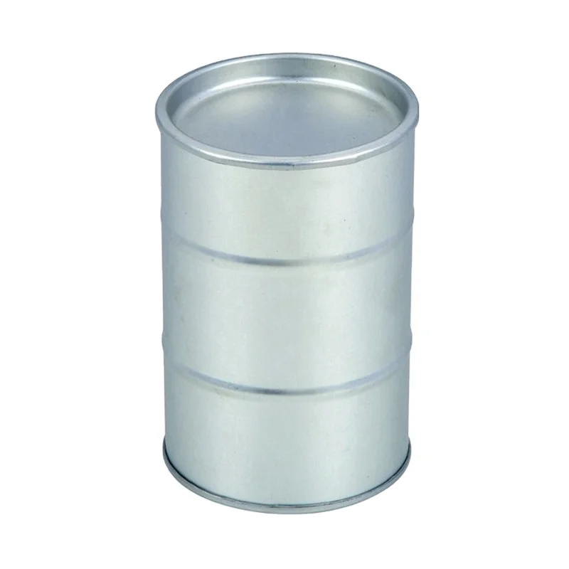 Promotional Silver Metal Mesh Pencil Cup Pen Holder Round Tin