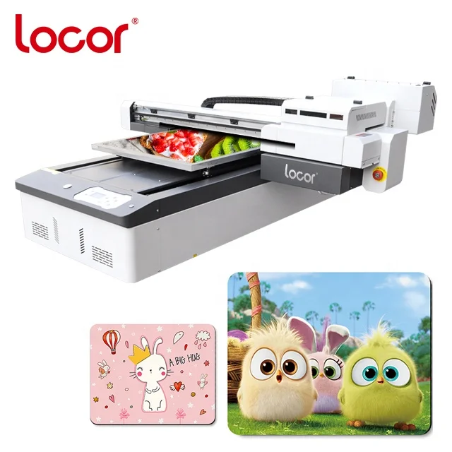 Support 15cm Thickness  Locor  UV6090 A1 UV Led Flatbed Printer for Gift Box Pen Mugs Bottles Printing DTG to Garment Printer
