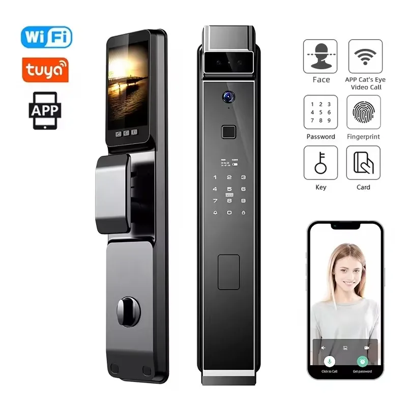 Tuya fully automatic facial recognition fingerprint lock with lock body