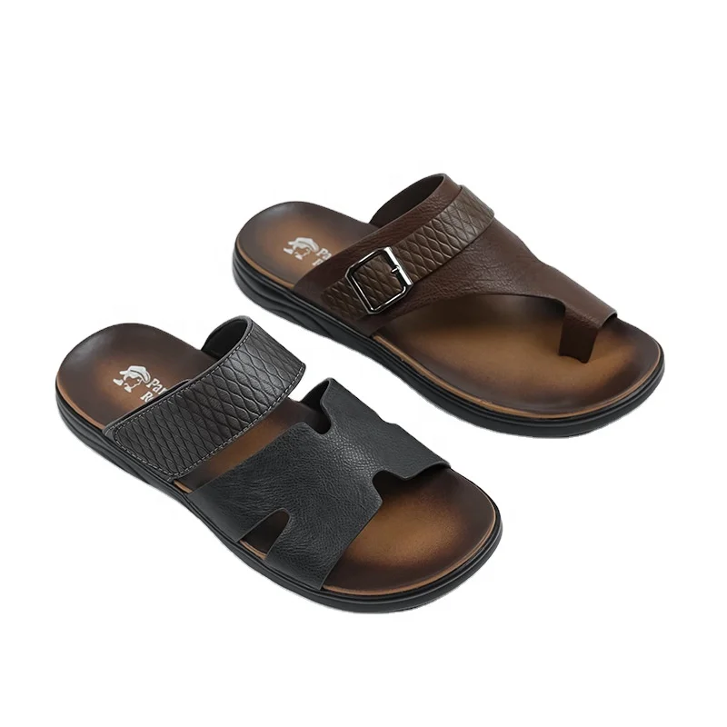Factory Direct Selling Pu Soft and Breathable Outdoor Walking Dubai Saudi Arabia Men slippers