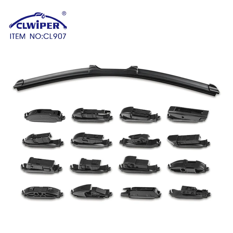 CLWIPER CL907 Auto Parts Multifunctional Soft Wiper Blade with 16 Adapters