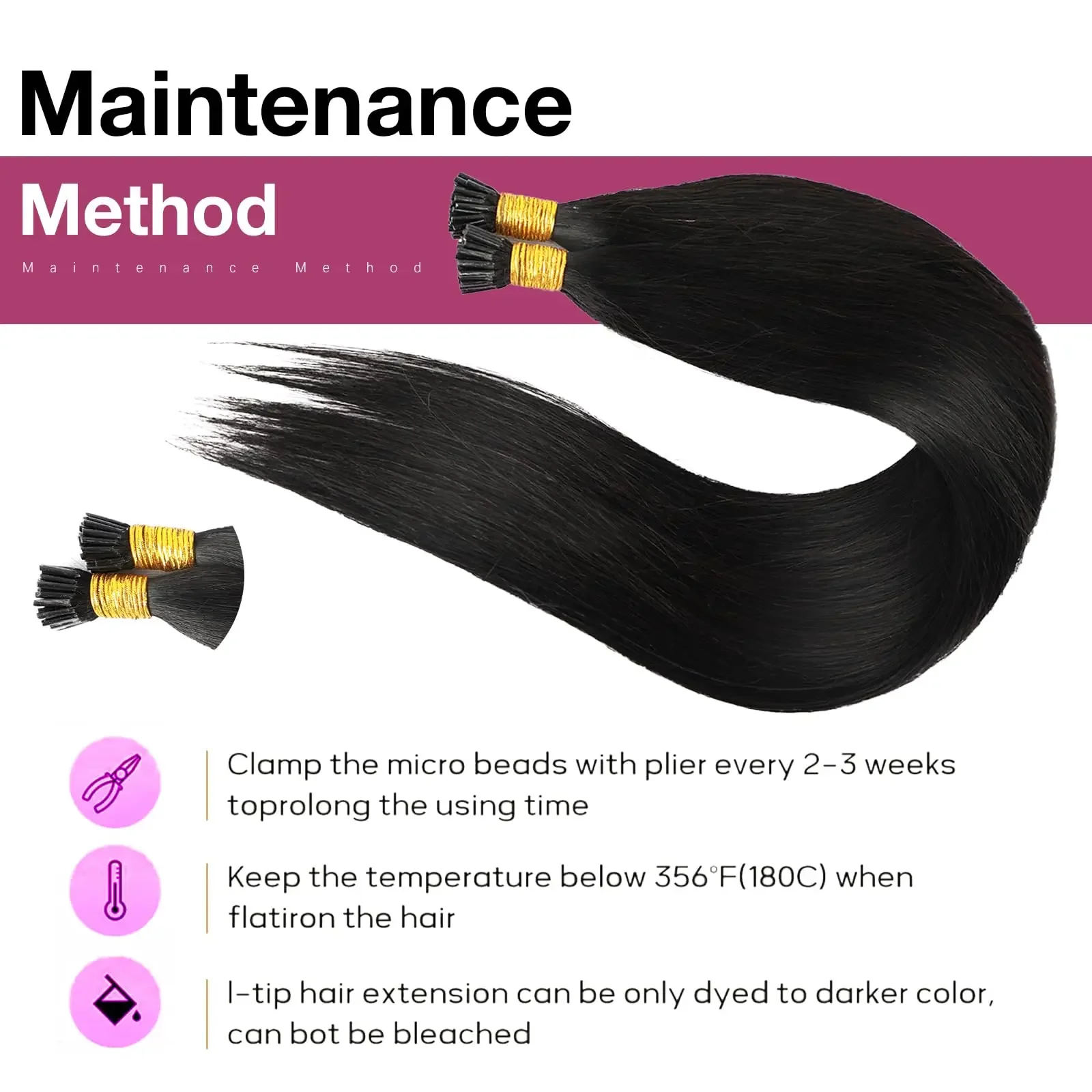 I Tip Echthaar-Extensions Brazilian Fusion 50 Strähnen Naturschwarz_voghion.com