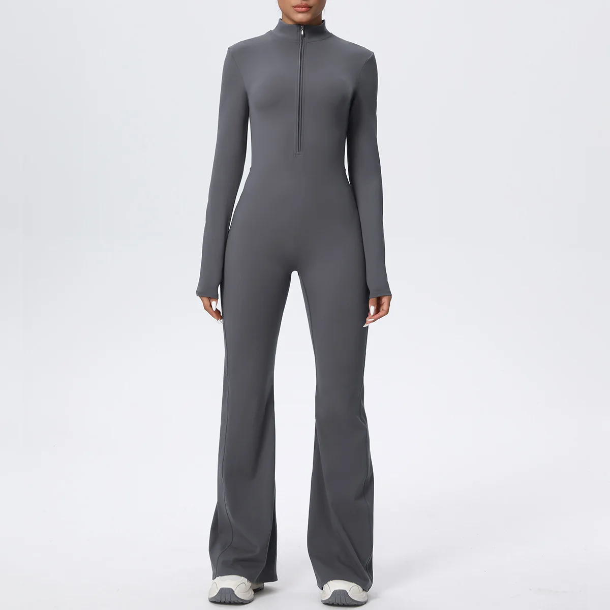 Zipper Seamless Breathable Spaghetti Strap Cloud Feel Tight-Fitting Long-Sleeve Yoga Spo detail