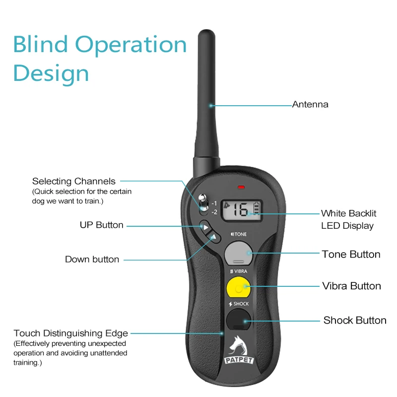 Popular Portable Waterproof Plastic Remote Control Dog Training Collar with 1000M Range Eco-Friendly Easy to Operate