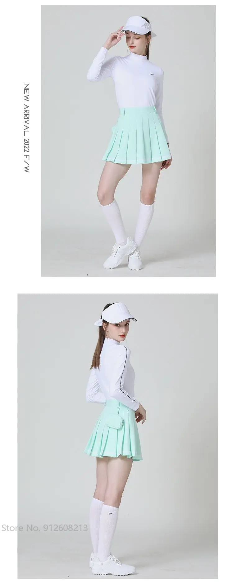 Custom Ladies Golf Culottes Women Golf Pleated Skirts High Waist Tennis