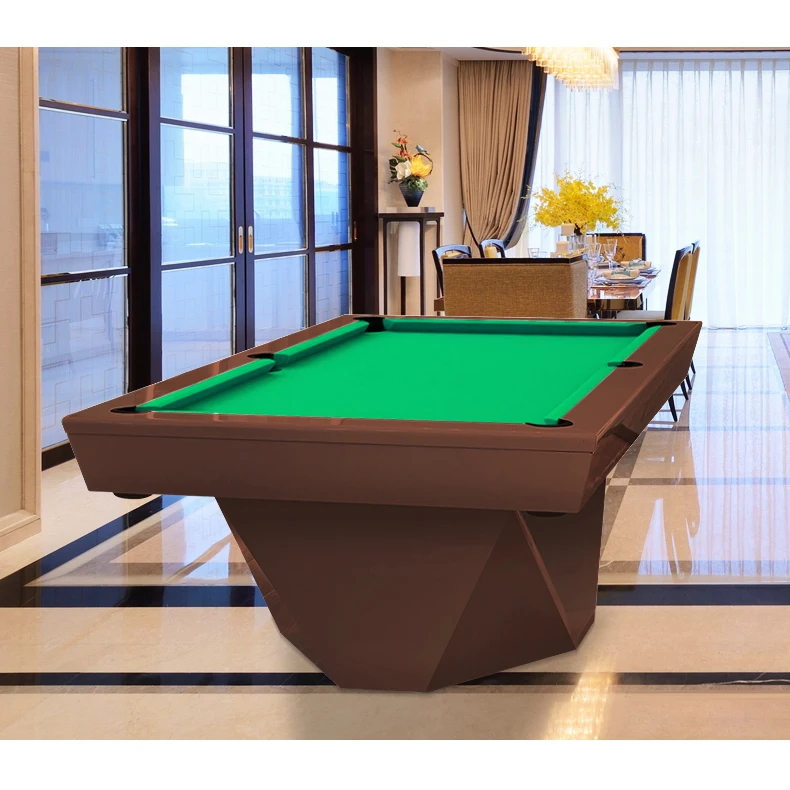 Высококачественный полноразмерный бильярдный стол из массива дерева с золотой резьбой