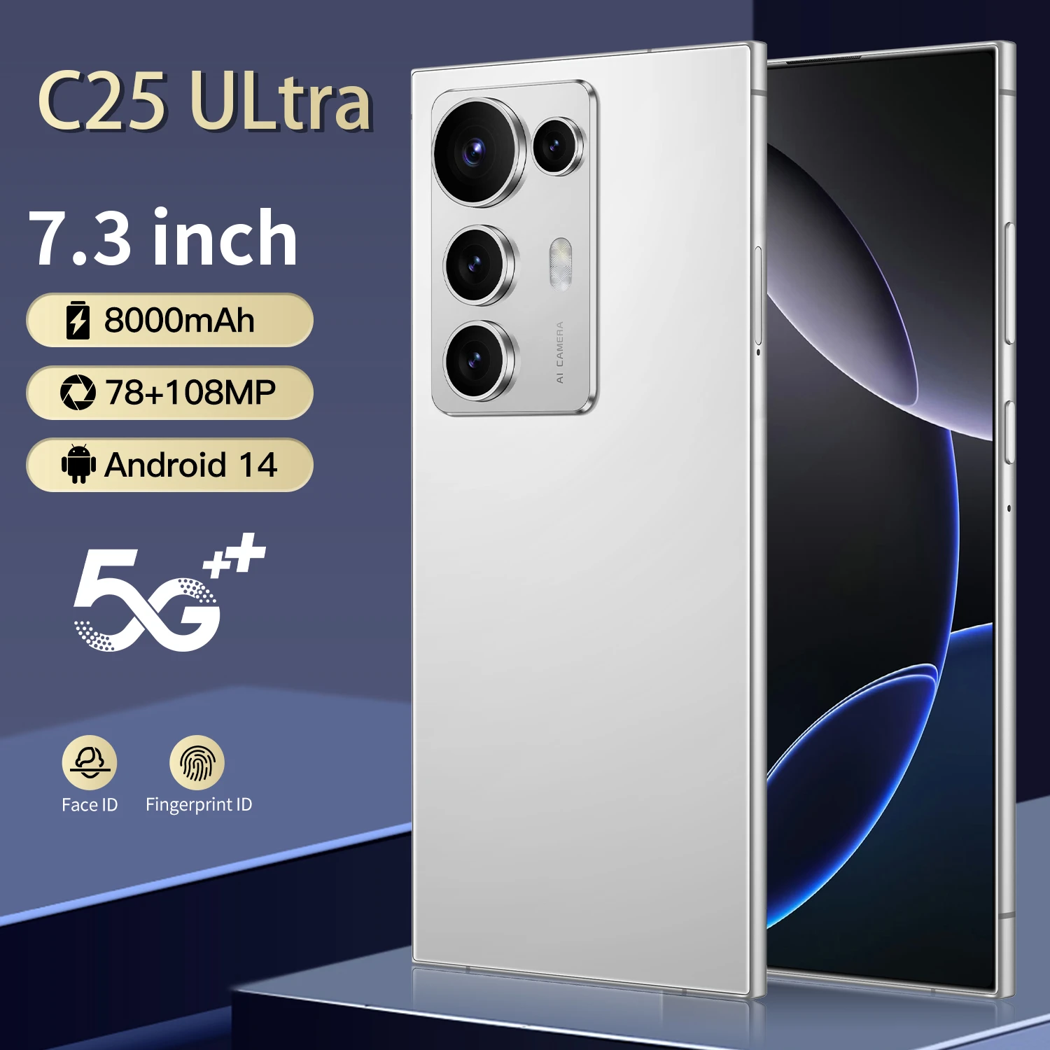 C25 Ultra Smartphone - 108MP Camera, Android 14, 16GB RAM
