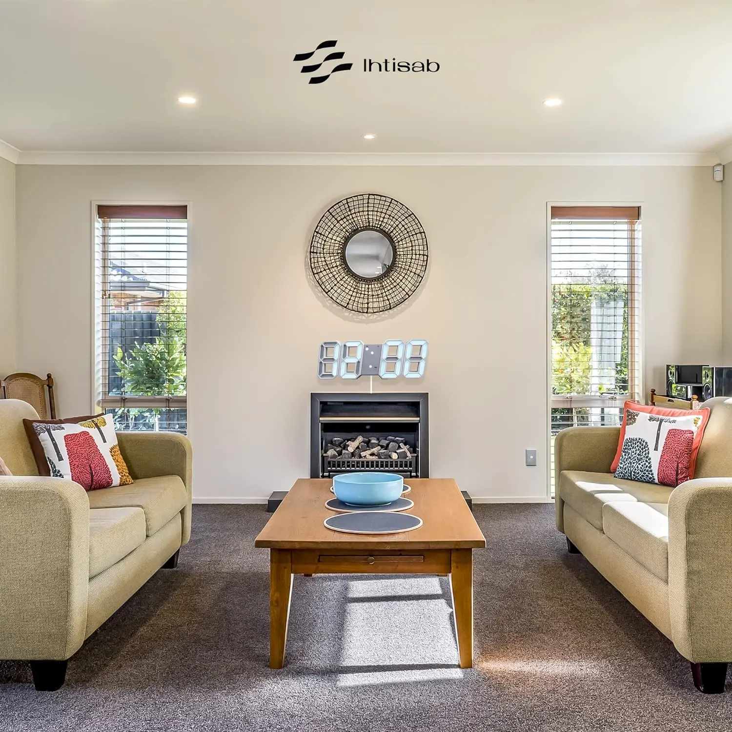 Nordic Glowing Night Alarms Electronic Table Clock Wall Clock for Living Room LED Digital Clock