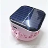 Pink square solar-powered single fan [with frame]