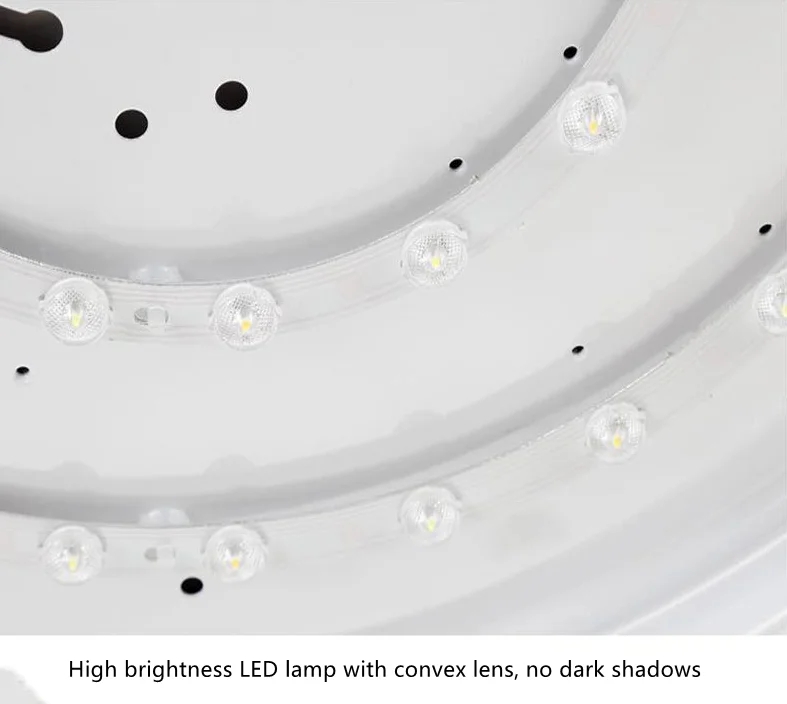 Indoor Decoration Bedroom Glass Cover 3 Pieces ABS Leaf LED Ceiling Fan Light