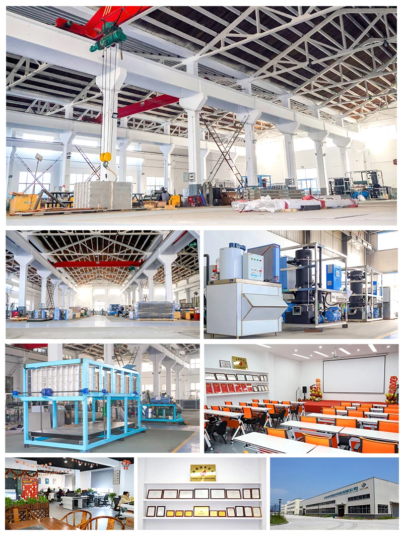 1Ton Tube Ice Machine with 500kg Ice Storage 4.6KW Industrial R404a/R22 Ice Tube Maker