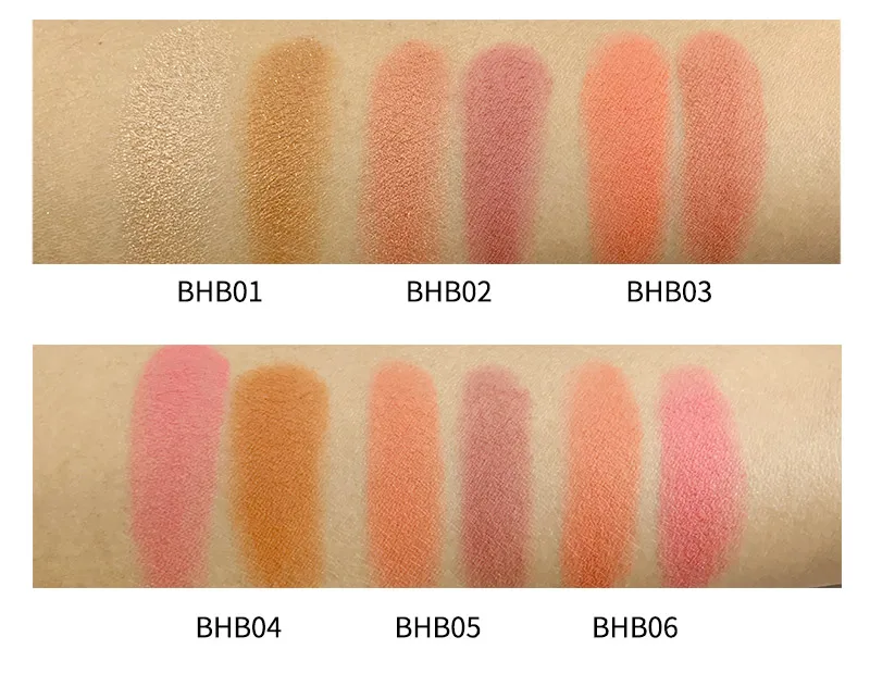 Low Moq square Blush Shimmer Blusher Powder Unbranded Makeup Blusher Private Label