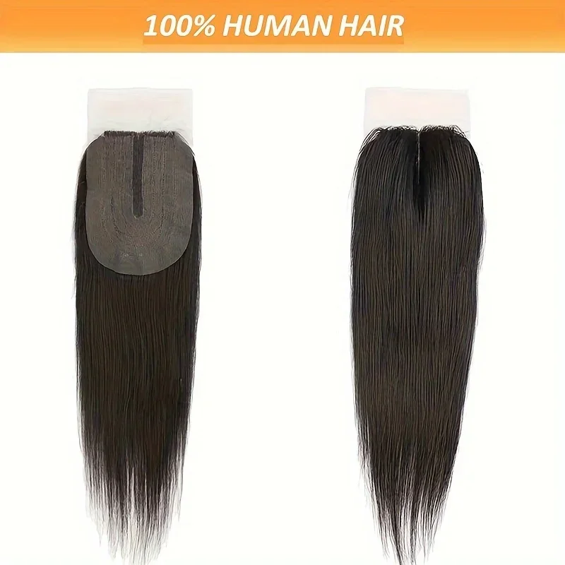 Gerade Spitze Verschluss 100% Echthaar T Teil Perücke Günstige brasilianische Remy natürliche Farbe_voghion.com