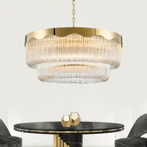 Decorative Indoor Lighting Villa Living Room Gold Luxury Modern European Led Crystal Chandelier Light