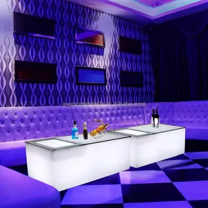 Bar KTV Nightclubs LED Luminous Color Changing bar Table with Ice Bucket