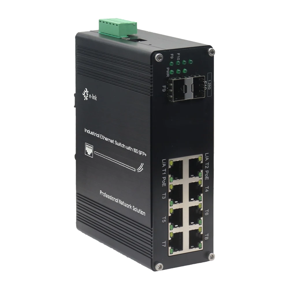 2 X SFP 8 X GE PoE Network Switch Industrial 8 Port Gigabit Ethernet WEB Managed Switch CCTV Networking