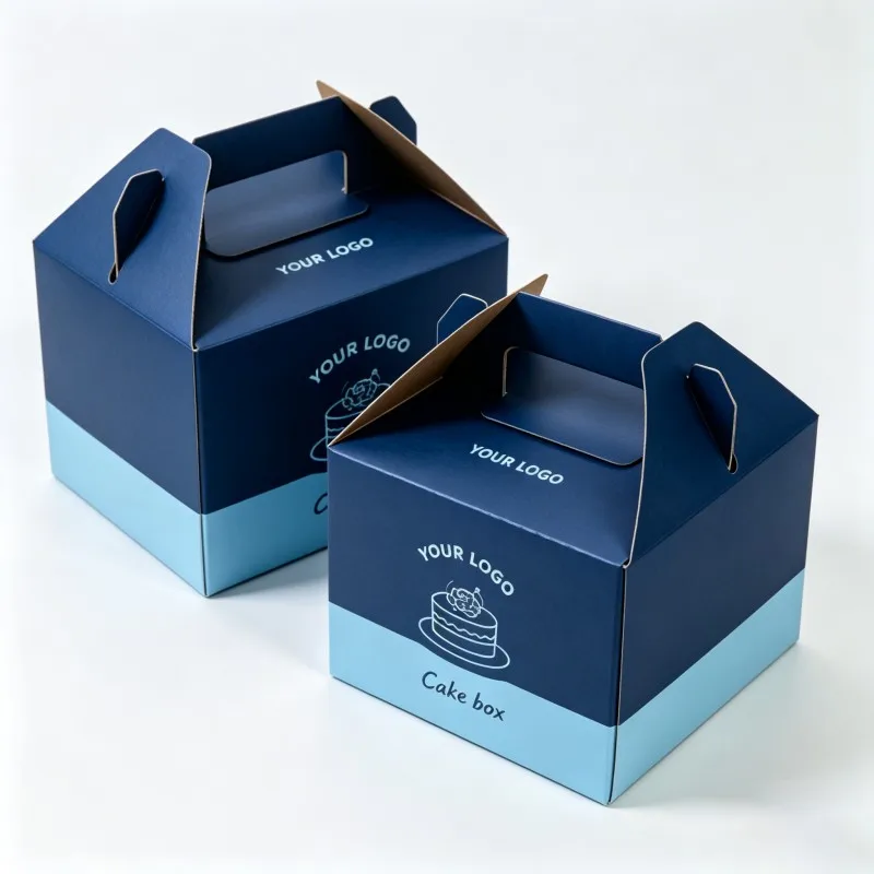 Boîte en forme de toit pour gâteaux d'anniversaire, vente en gros, emballage de boulangerie, boîte haute qualité personnalisée pour gâteaux et collations