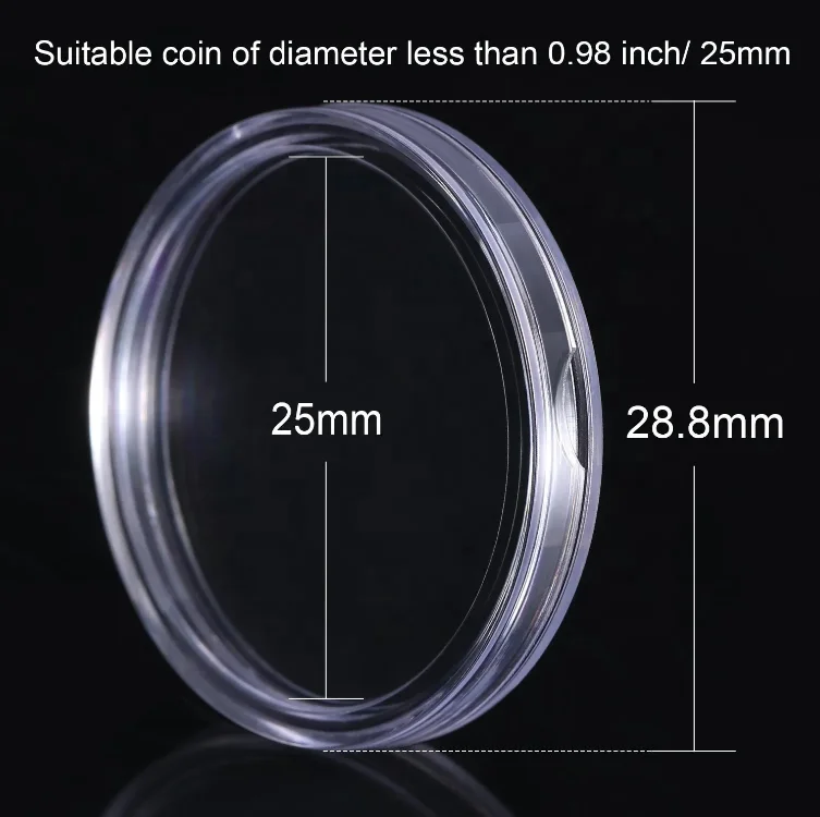 Coffret 100 Capsules De Protection Pour Pièces De Monnaie 25 Mm – Porte-Pièces Transparent Avec Boîte De Rangement, Étui Collection Anti-Poussière