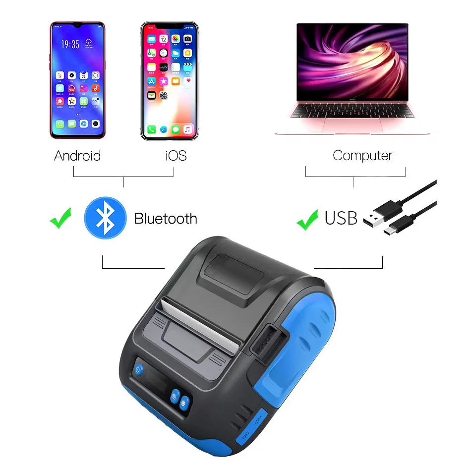 MHT-P29L 2 in 1 Mini Portable Printer - Wireless & Thermal