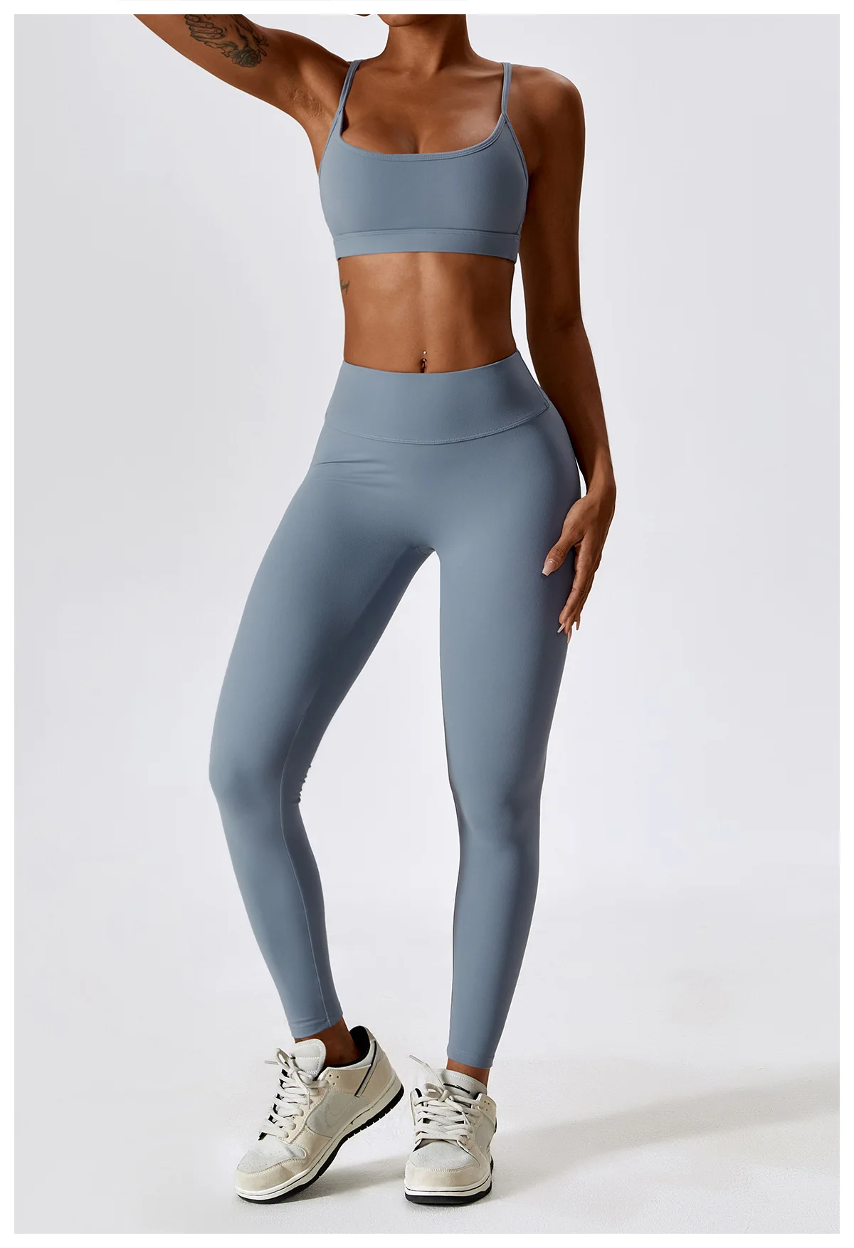 Brushed Fabric High Waist Leggings No Camel Toe Design Women