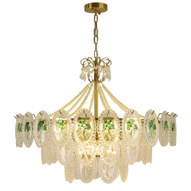 French Style Villa Hotel Living Room Bedroom Hanging Lamp Lights Wedding Deco Luxury Glass Chandelier Pendant Lighting