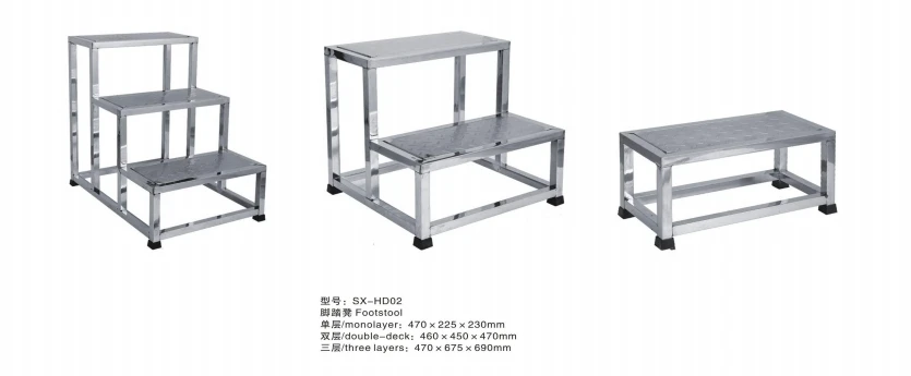 Medical Single Double Layer Three Layer Stainless Steel Footstool Hospital Surgery Footstool Examination Bed Stairs Steps