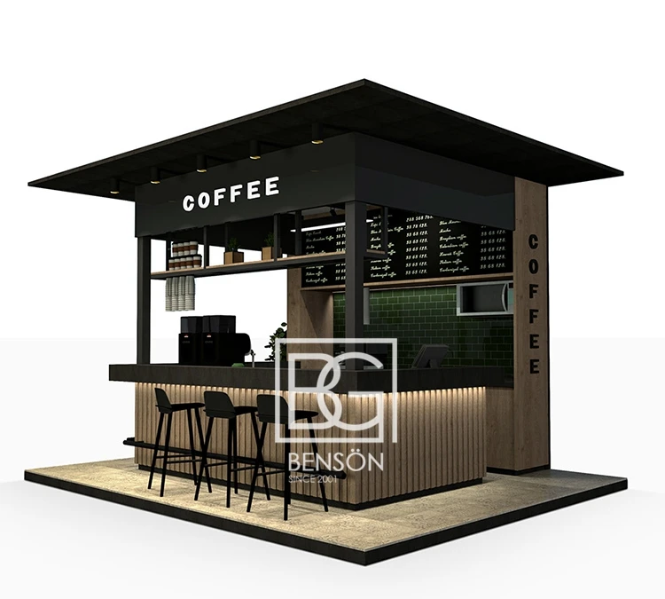 Solid Wooden Coffee Kiosk Design Drink Kiosk Work Station Best Selling ...